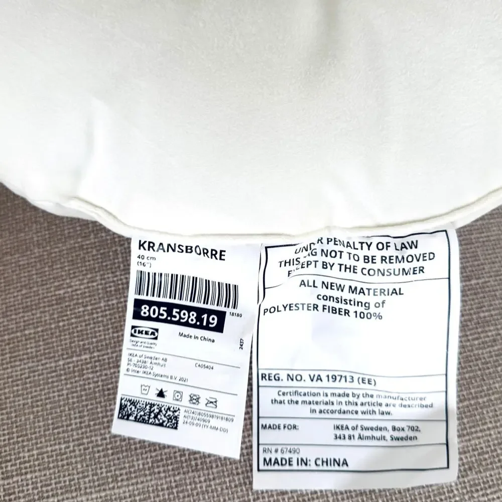 IKEA KRANSBORRE White Round Velvet 16